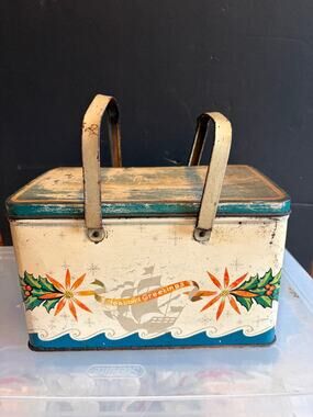 VTNG Meyer Line Oslo Norway Christmas Ship Metal Lunch Box Maritime Advertising